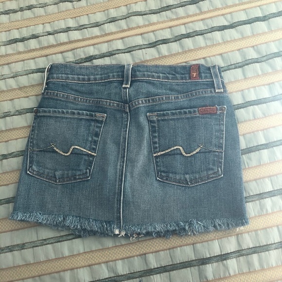 7 For All Mankind Roxy Distress Jean Mini Skirt - Picture 6 of 12